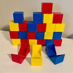 Vintage SET - 26 Tupperware Alphabet Building Blocks